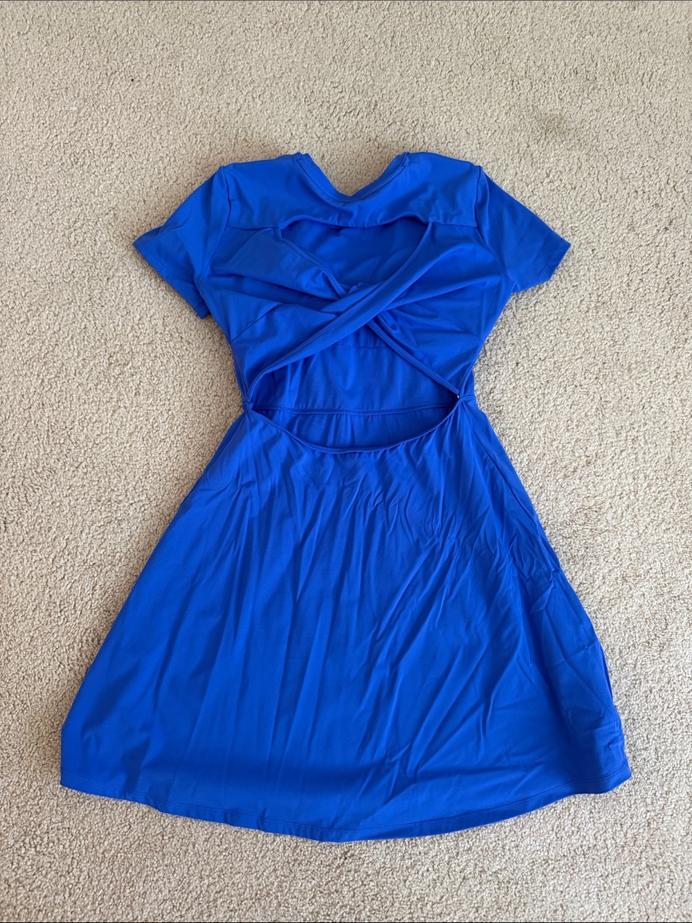 HALARA Royal Blue Short Sleeve Skater Dress - Picture 2 of 2